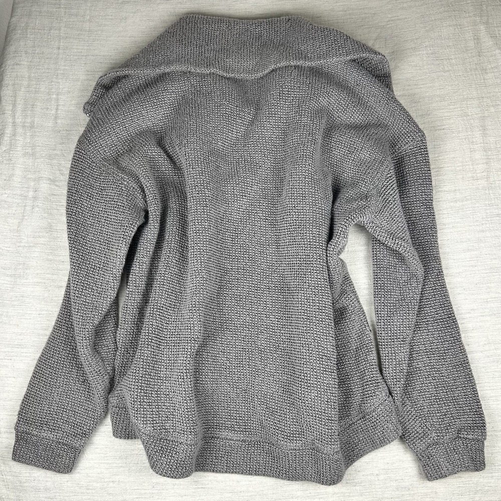 SWEATY BELLY Sweatshirt 6 Restful Boucle 1/2 Zip Cowl Neck Boxy Jumper Gray - Picture 3 of 4